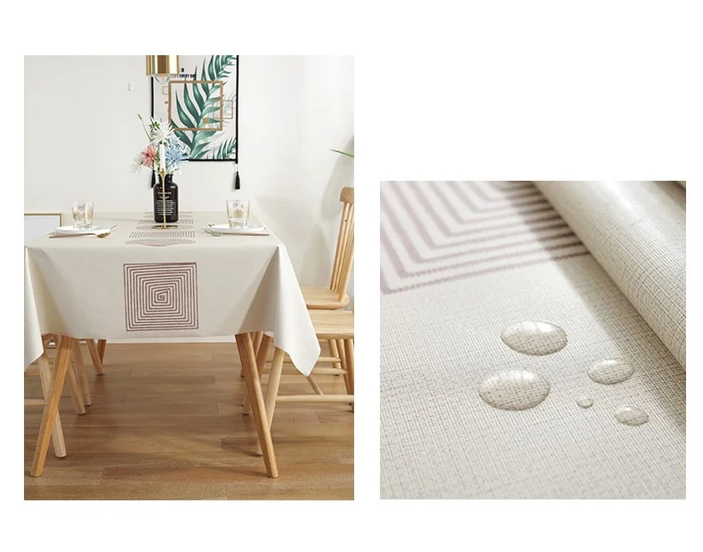 PVC Tablecloth Waterproof Anti-scalding Oil-proof Table Mat Wash-free Nordic Tablecloth Coffee Table Mat Printed Tablecloth