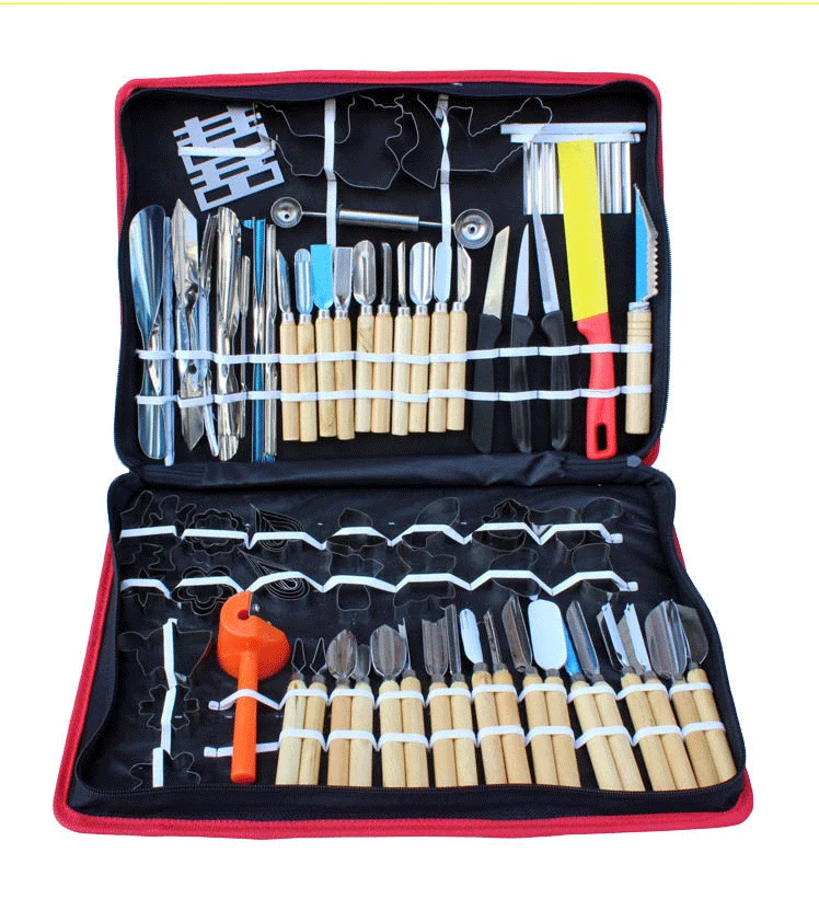 80pcs Vegetable Fruit Carving Tools Food Kitchen New With Wood Box Case Portable Drop Shipping