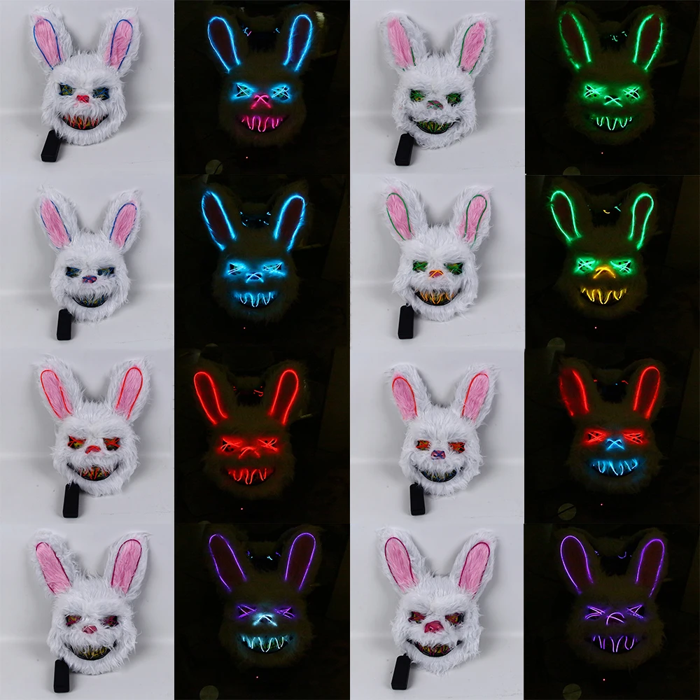 Страшная маска на Хэллоуин кролика плюшевая голова костюм для косплея реквизит