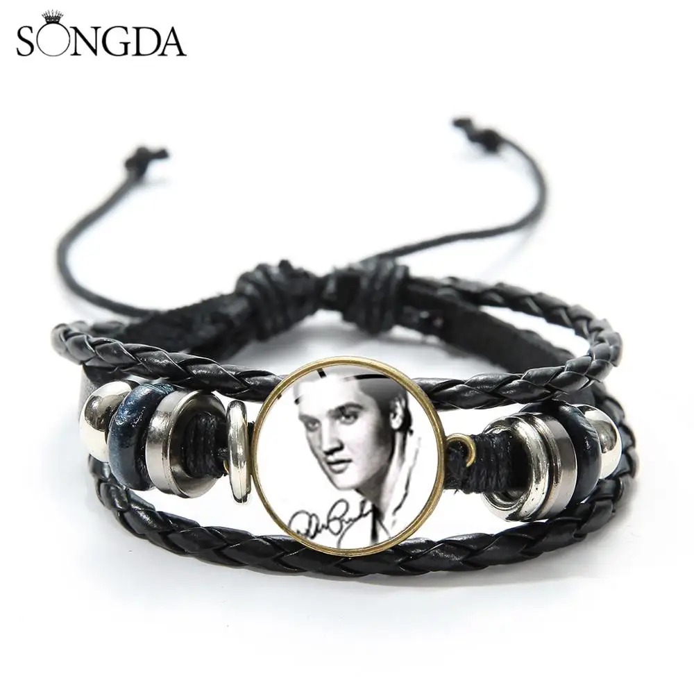 SONGDA сувениры из супер-рок звезды браслет мужские повседневные плетеные кожаные