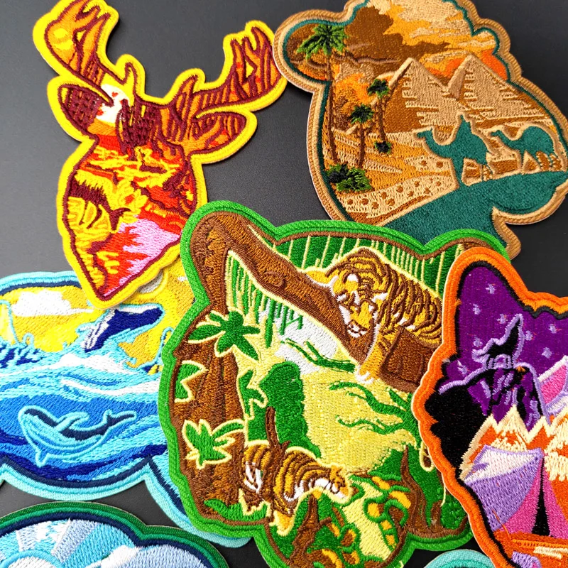 Нашивки с вышивкой тигра Кита для футболки металлические наклейки на джинсы