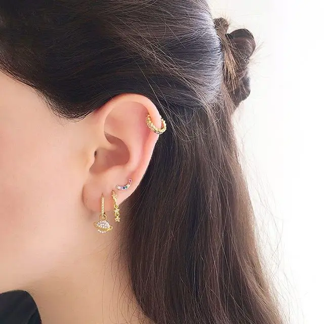 Женские серьги из стерлингового серебра 925 пробы с изысканной звездой и