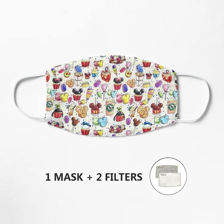 Маска с принтом в виде мыши и закусок для отпуска маска из искусственной ткани