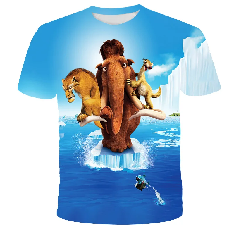 

New Ice Age-boys And Girls Children's T-shirt 3d Anime T-shirt Summer Short Sleeve O-neck Top Children Gift Costume 2021