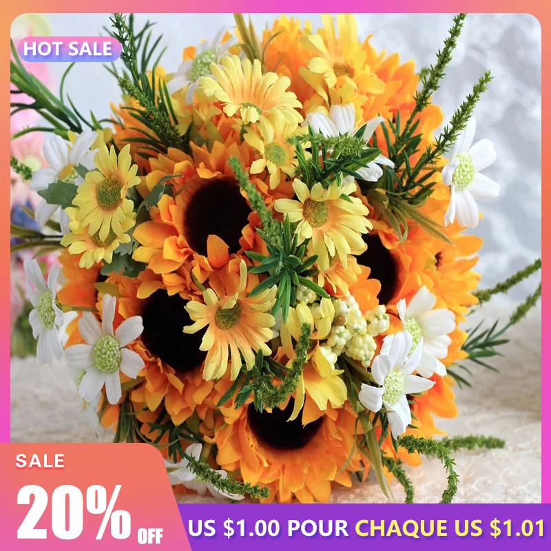

YILIBER Bridal bouquet wedding accessories sunflower bouquet 22*25 simple style 0.41kg bridal accessories