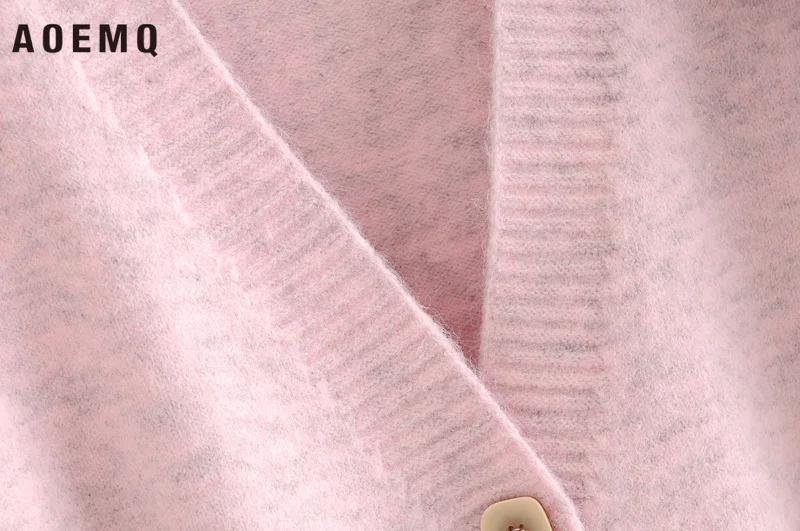AOEMQ Casual Sweaters Sweet Japan Candy Color Puff Sleeve Girl Outwear Winter Cardigan Birthday Present |