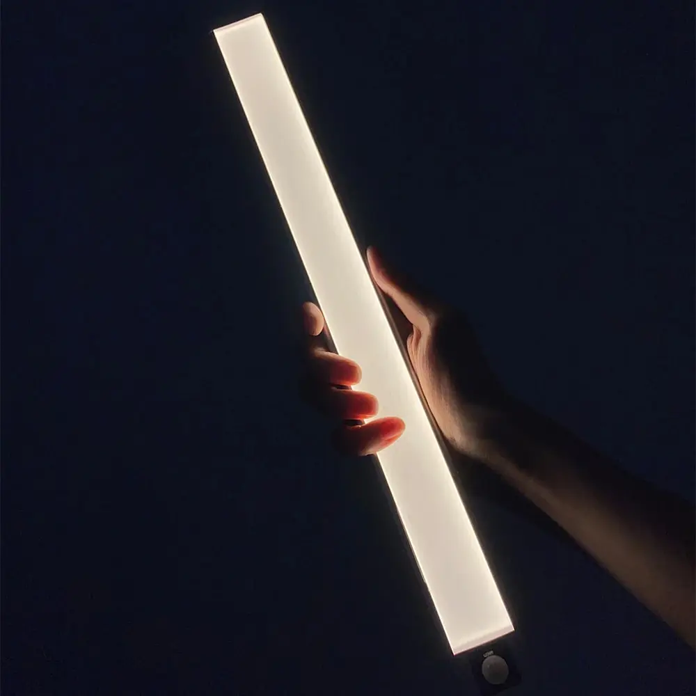 

Ultra-thin USB LED Cabinet Lighting 3 Modes PIR Motion Sensor led Rechargeable Black Aluminum kitchen cabinets lights lighting