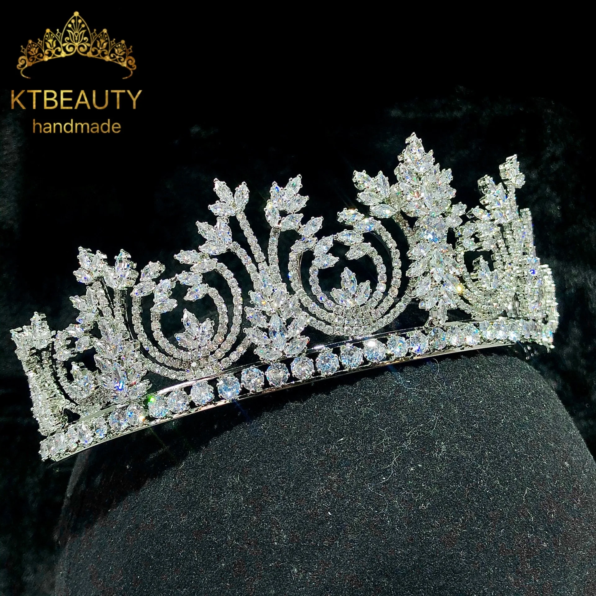 Новая тиара стразы полукрутящаяся большого размера серебристая/Золотистая