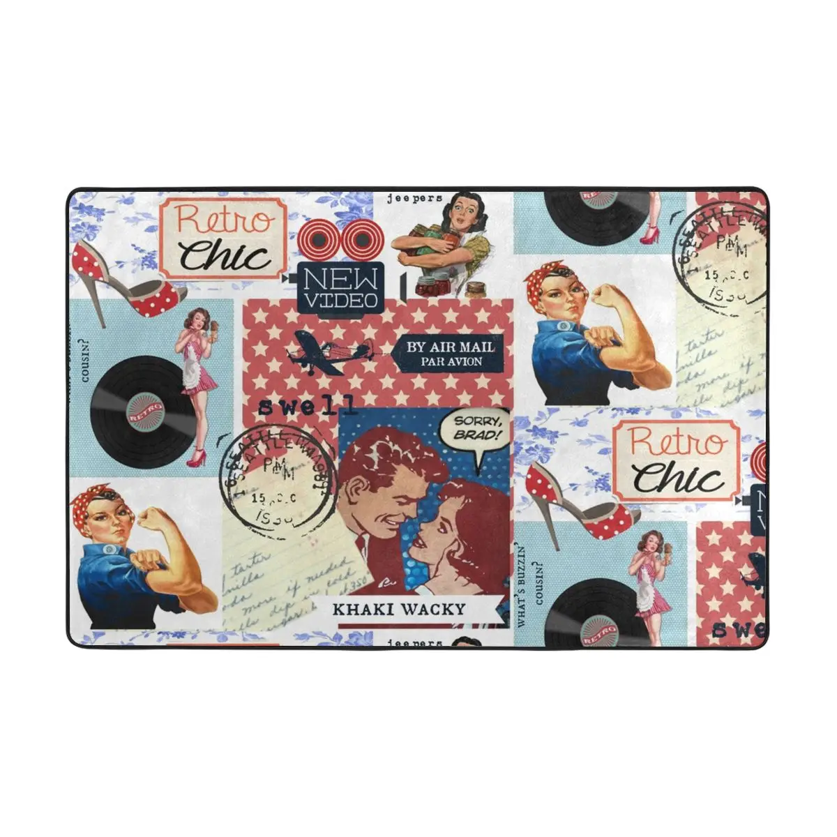 

Retro Chic Doormat Carpet Mat Rug Polyester Anti-slip Floor Decor Bath Bathroom Kitchen Balcony 60*90
