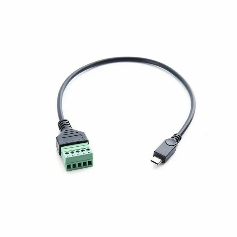 

Micro USB Male to 5 Pin Screw Connector with Shield Terminal Plug Adapter Cable