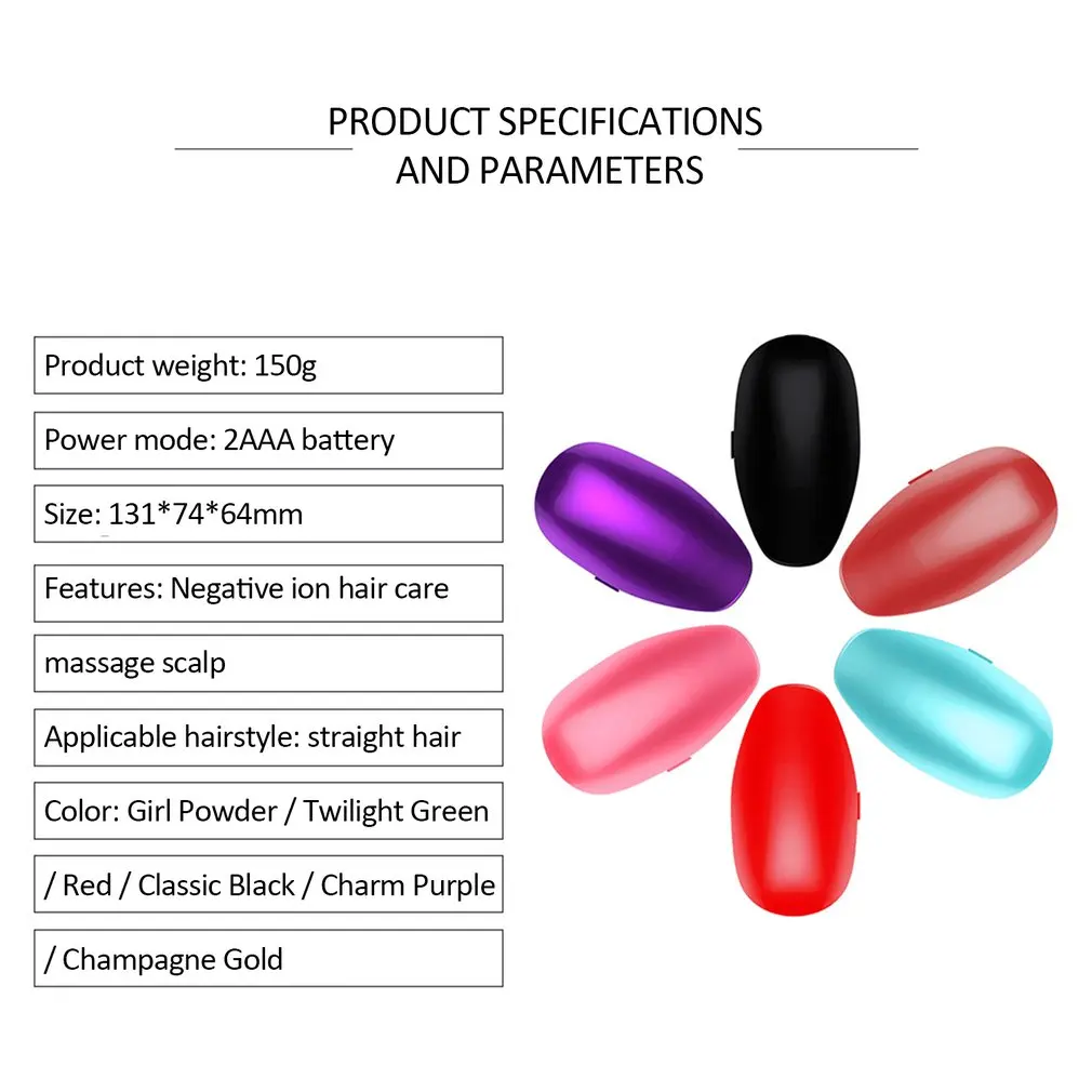 Портативная Ионная Щетка для волос выпрямитель щетка с отрицательными ионами