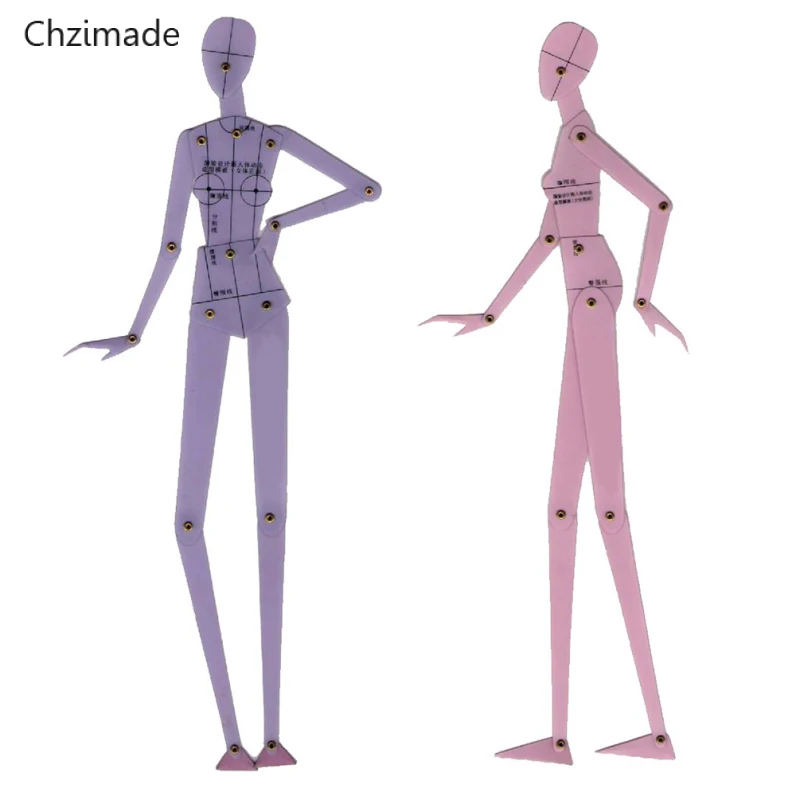 

Lychee Life Drawing Patchwork Ruler Garment Design Of Human Body Dynamic Hand Drawing Template Ruler Sewing Tools
