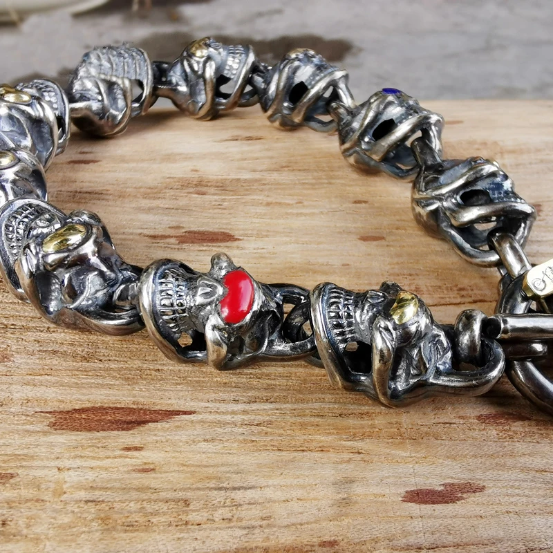 Gao Shanlong мотоциклетный браслет с черепом Классные модные золотые глаза