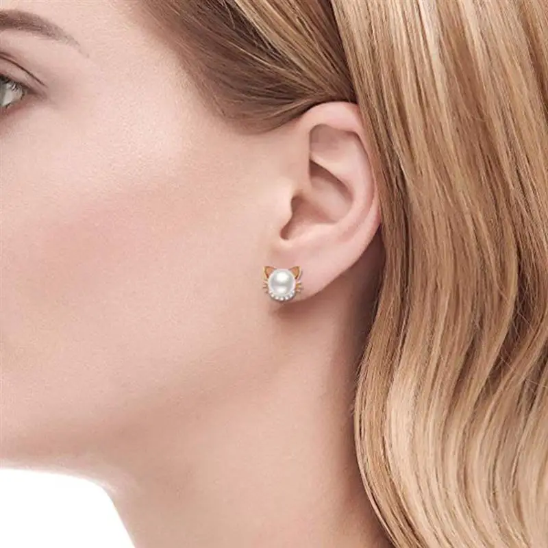 Серьги-гвоздики с пресноводным жемчугом золотистые/серебристые 2019 | Украшения и