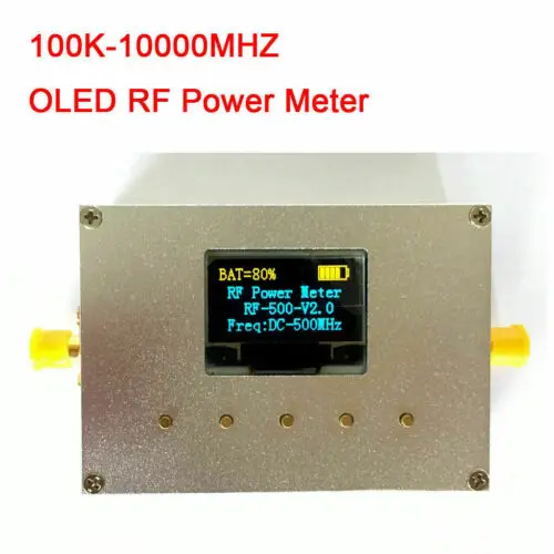 100KHZ-10GHZ RF Power Meter V2.0 + OLED PC Sofware 500mAh Battery CNC Case | Электроника
