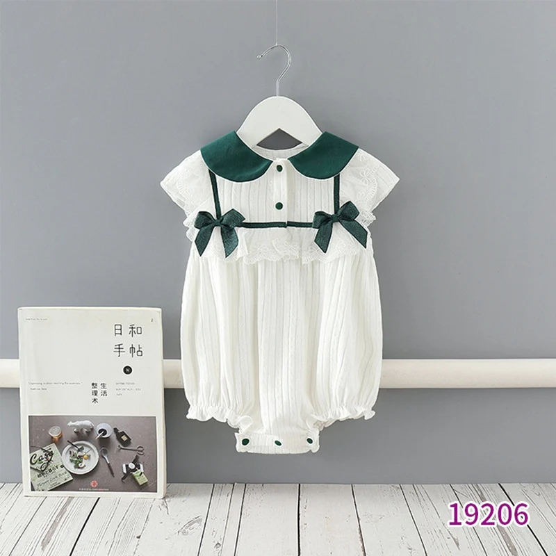 

Baby Girl Summer Spring Romper 100% Cotton Newborn Girls Clothes Party Baptism Girl Baby Clothes Short Sleeve Girl Overalls 2021