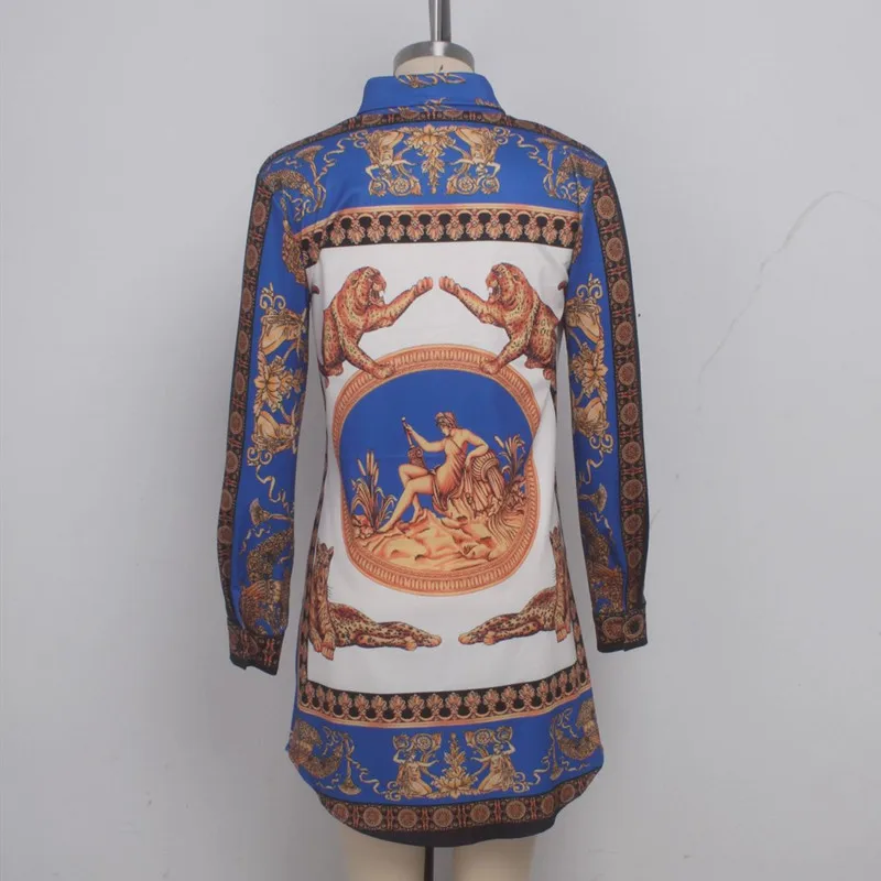 ANJAMANOR роскошное сексуальное платье с принтом рубашка длинными рукавами плюс