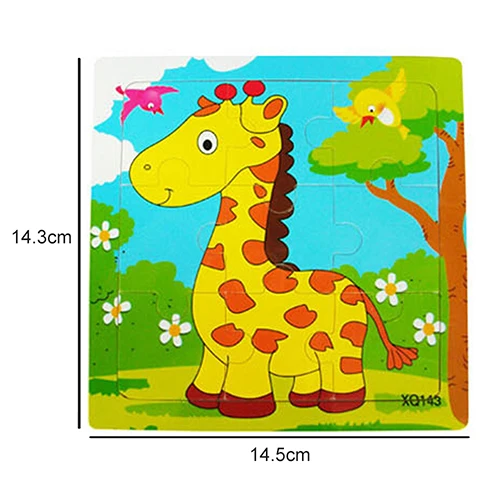 

Multicolor Animals Wooden 9 Pieces Colorful Jigsaw Puzzle Toy Toddler for Kids