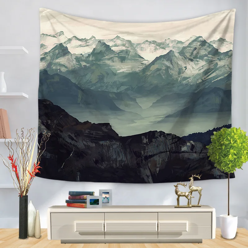 Пейзаж МАНДАЛА ГОБЕЛЕН настенный хиппи горный декоративный кактус