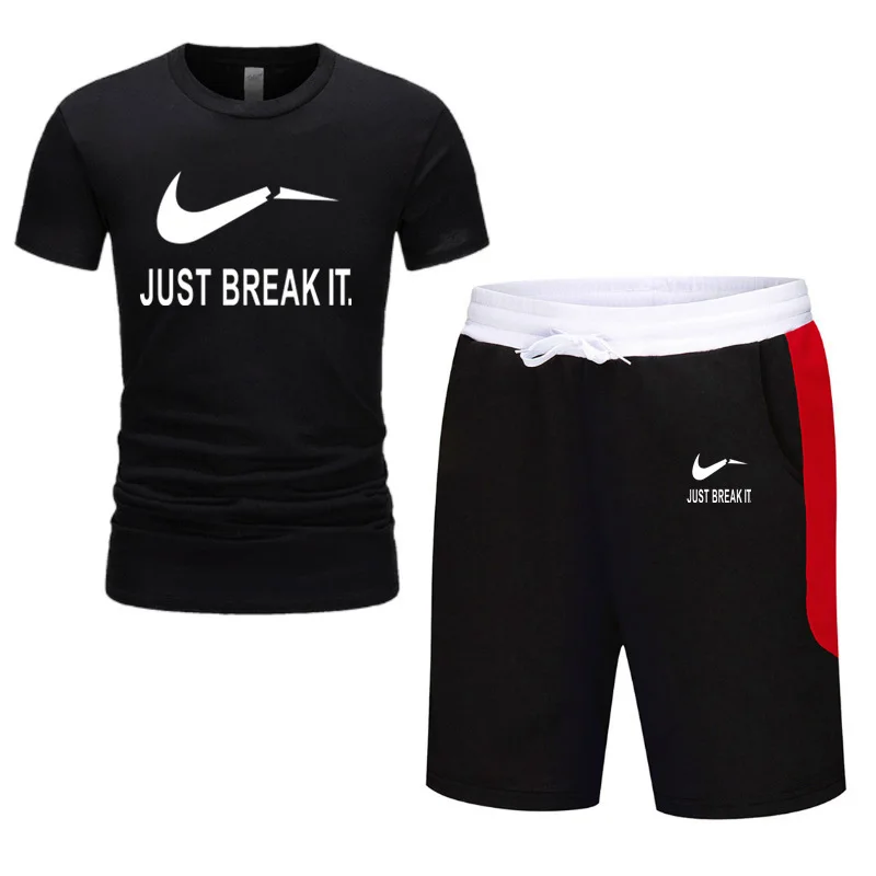 

Men's Suits The Code Printing Round Collar T-shirt Leisure Beach Pants, Shorts Two-piece Outfit Men Sets Two Piece Set