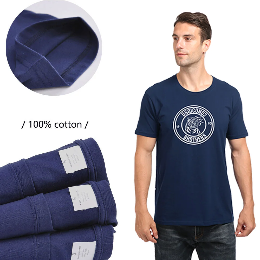 Футболка dsq Мужская и женская с круглым вырезом стильная тенниска из 100% хлопка