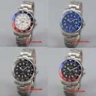 43 мм черный циферблат механические Автоматические Мужские часы красный GMT ручной сапфировый кристалл светящиеся отметки Oyster браслет