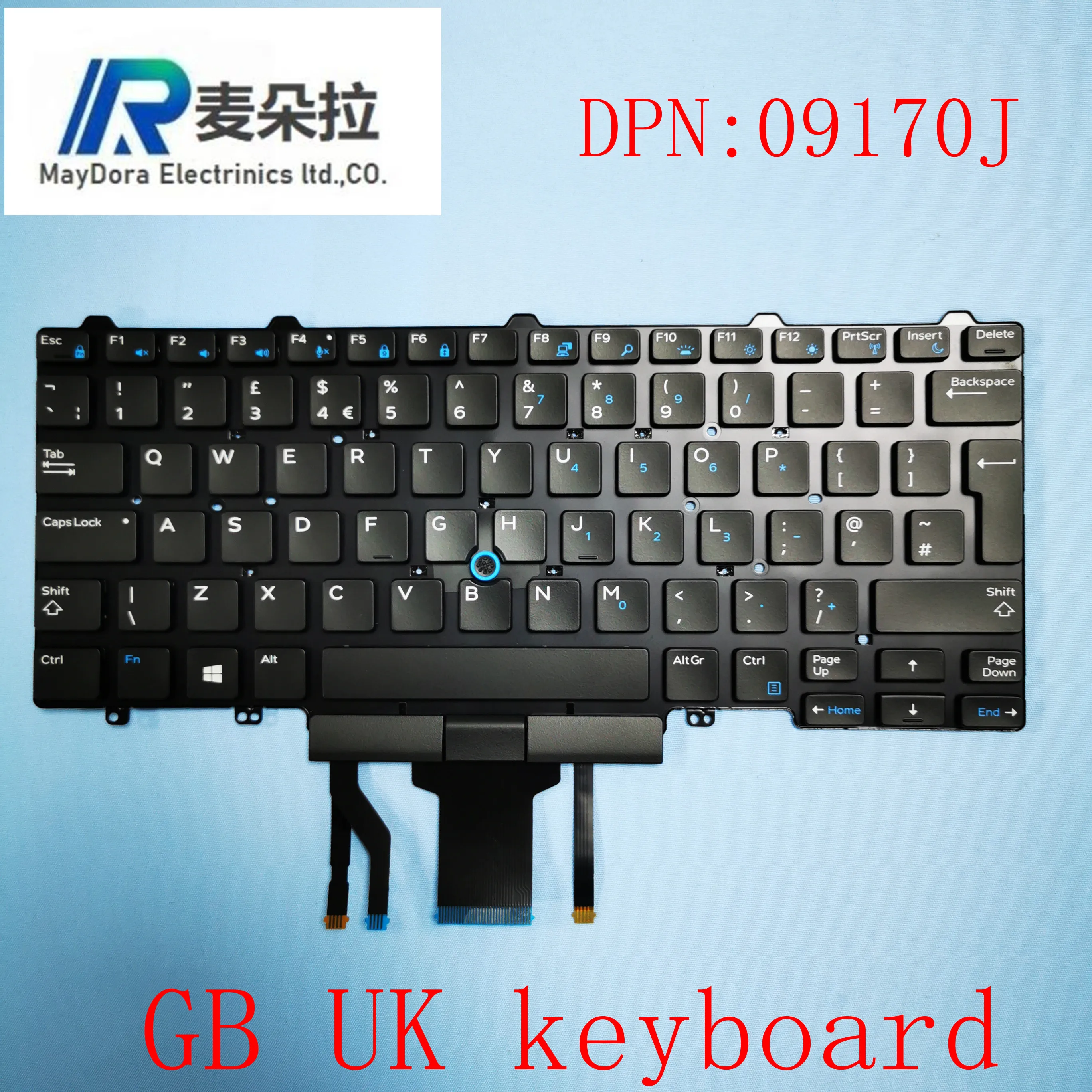 Клавиатура с подсветкой UK/GB для ноутбука DELL LATITUDE E5450 5470 5480 5490 E7450 7470 7480 7490 truckpoint 09170J