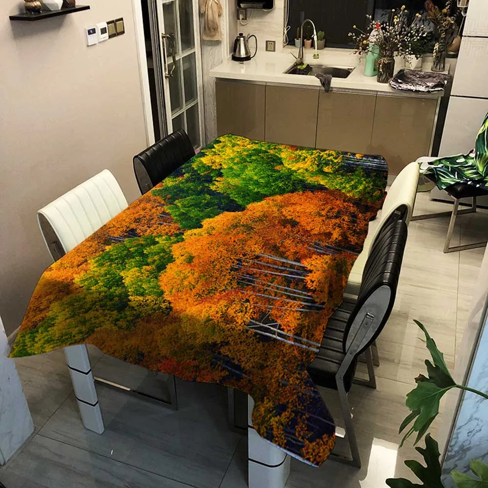 Скатерть прямоугольная с изображением леса для чая кофе | Дом и сад