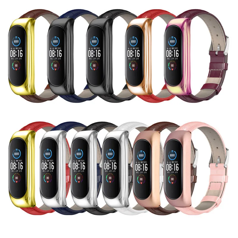 

Ремешок спортивный для Xiaomi Mi Band 5 3 4, кожаный браслет для Xiaomi Mi Band 3 Mi Band 4 5