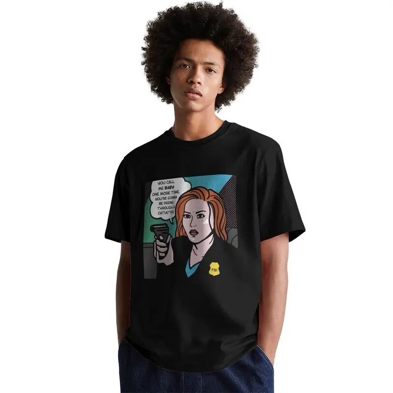 Мужская футболка с надписью The X Files хлопковая коротким рукавом уникальным