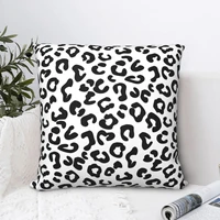 black white cheetah square pillowcase cushion cover spoof zip home decorative polyester pillow case for car simple 4545cm