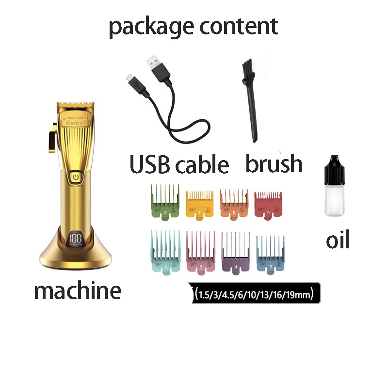 Профессиональная машинка для стрижки волос Kemei триммер 0 мм электробритва