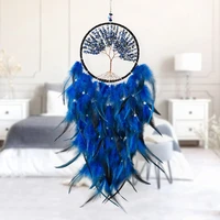 fairy tree of life dream catcher with feather crystal lapis lazuli stone handmade hanging ornament for wall bedroom party gifts