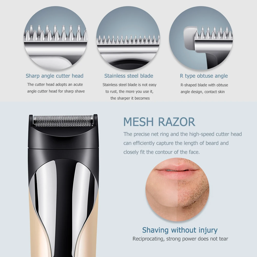 

6 in 1 USB Rechargeable Hair Clipper Oil Head Engraving Push Shears Multifunction Electric Hair Trimming Barber Hair Cutter