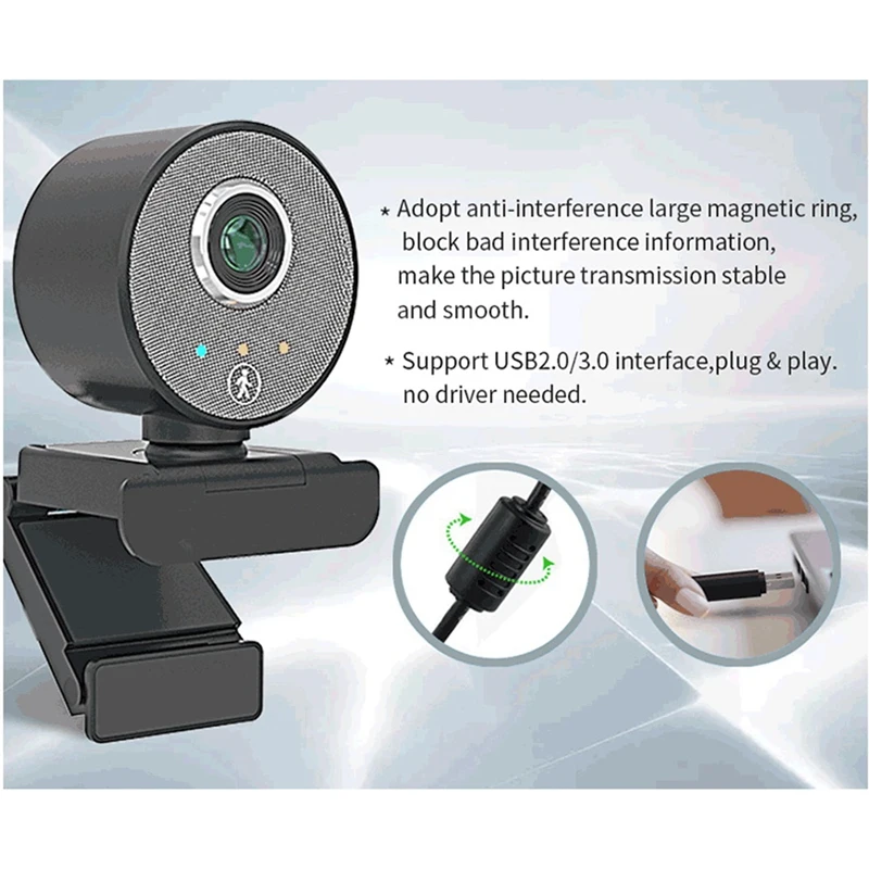 

1080P High-Definition Computer Camera Plug-And-Play Camera with Tracking Function for Real-Time Meetings and Chats