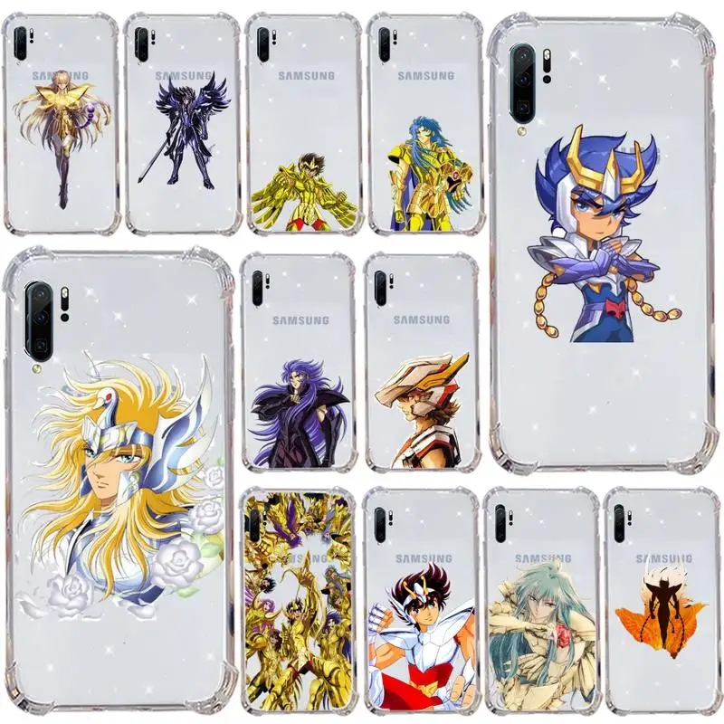 

Saint Seiya Phone Case Transparent for Samsung s9 s10 s20 Huawei honor P20 P30 P40 xiaomi note mi 8 9 pro lite plus