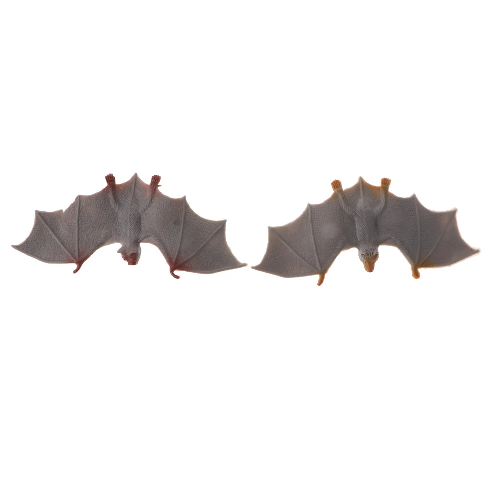 

12Pcs Grey Plastic Bats Flying Animal Model Figures Educational