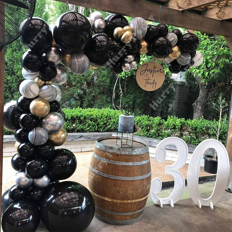 100 шт./компл. 18 дюймовые черные большие шары украшения для дня рождения хром