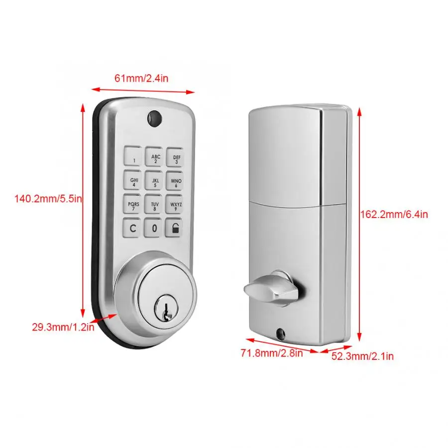 Блокировка паролем 2 36 76 дюйма Регулируемая блокировка смарт клавиатура с