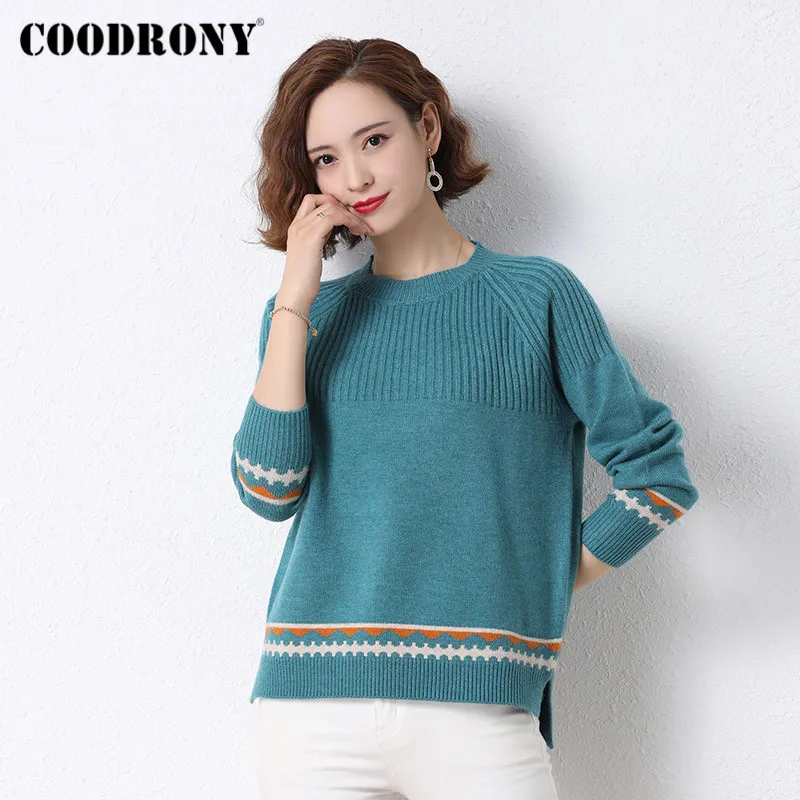 

COODRONY Brand Streetwear Fashion Harajuku Casual Women's Clothing 2021 Autumn Winter Knitted Female Solid Color Sweaters W1409