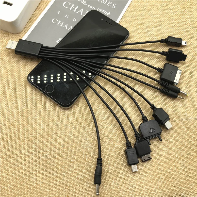 Многофункциональное зарядное устройство 10 в 1 USB-кабели для iPod Motorola Nokia Samsung LG Sony