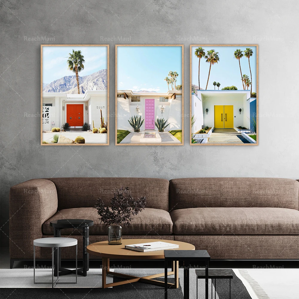 

Palm Springs printing, door printing, Palm Springs posters, palm trees, California printing mid-century wall art decoration,