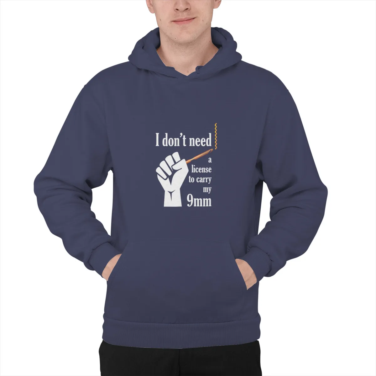 

Men's Hoodie Crochet I don t need a license to carry my mm FunCustom Cotton Funny Oversized Pullover Sweatshirt 38908