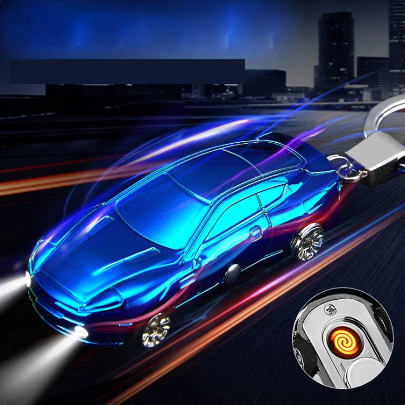 

Спортивная Автомобильная Зажигалка USB перезаряжаемая электронная многофункциональная брелок ветрозащитная Зажигалка для сигар фонарик