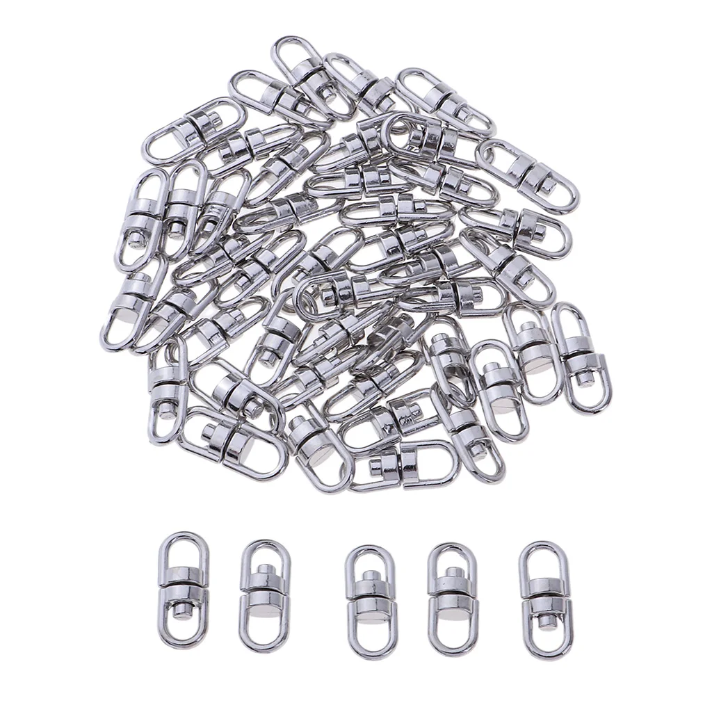 50 шт. двухстороннее поворотное кольцо для ключей соединитель Поворотный Триггер