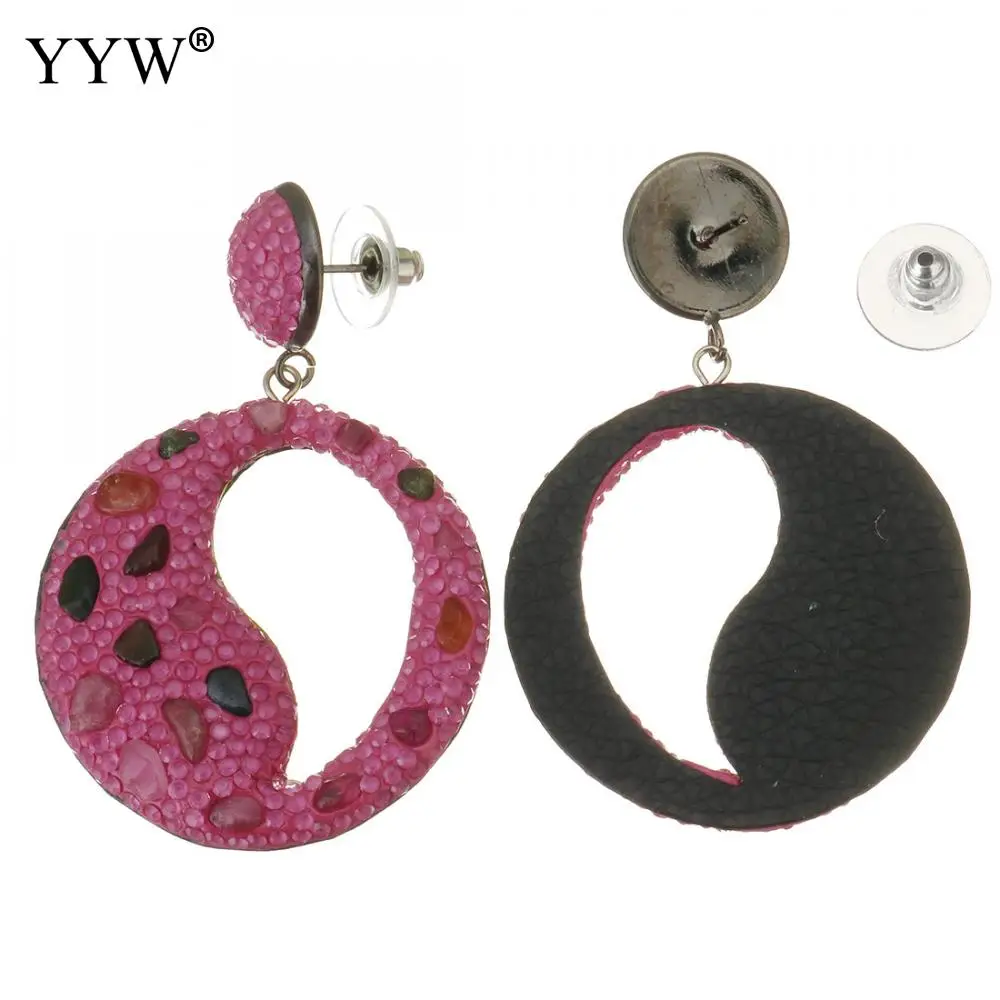 

Round Earrings Rose Pink Fashion All-Match Personality Hollow Earring Hoop Earrings For Women Daily Wear Or Matching Clothes