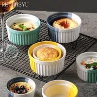 1pc relmhsyu japanese style ceramic small pudding baking cake steamed egg pudding snack dinner bowl household tableware