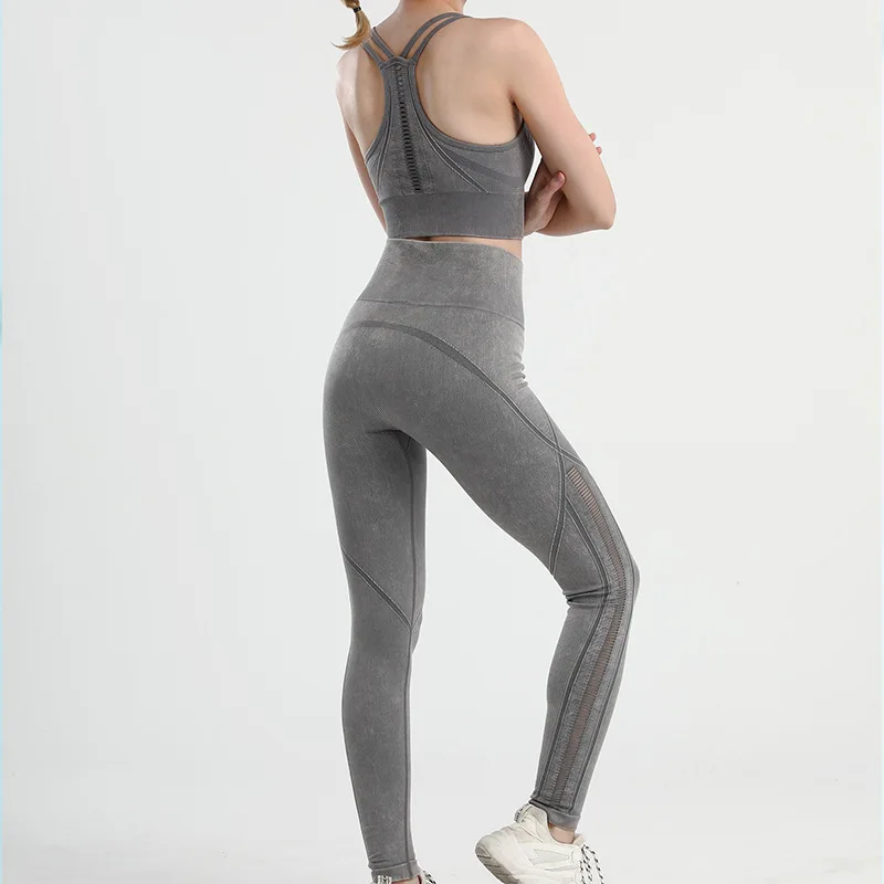 

CXUEY Lycra Seamless Fitness Yoga Set Women Sport Outfit Dry Fit Workout Clothes for Women Sportswear Gym Wear Female Set 2 Pcs