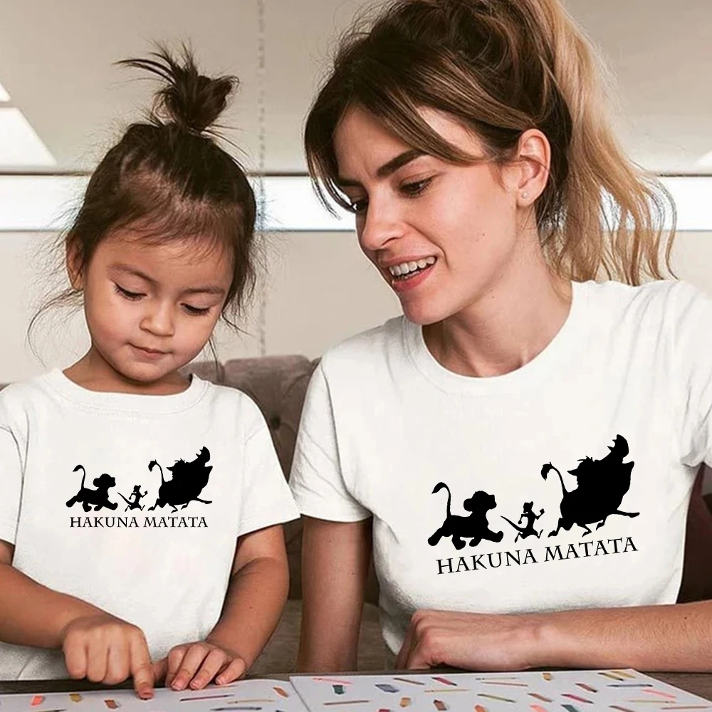 Детская футболка HAKUNA MATATA одежда для детей милые футболки с коротким рукавом топ