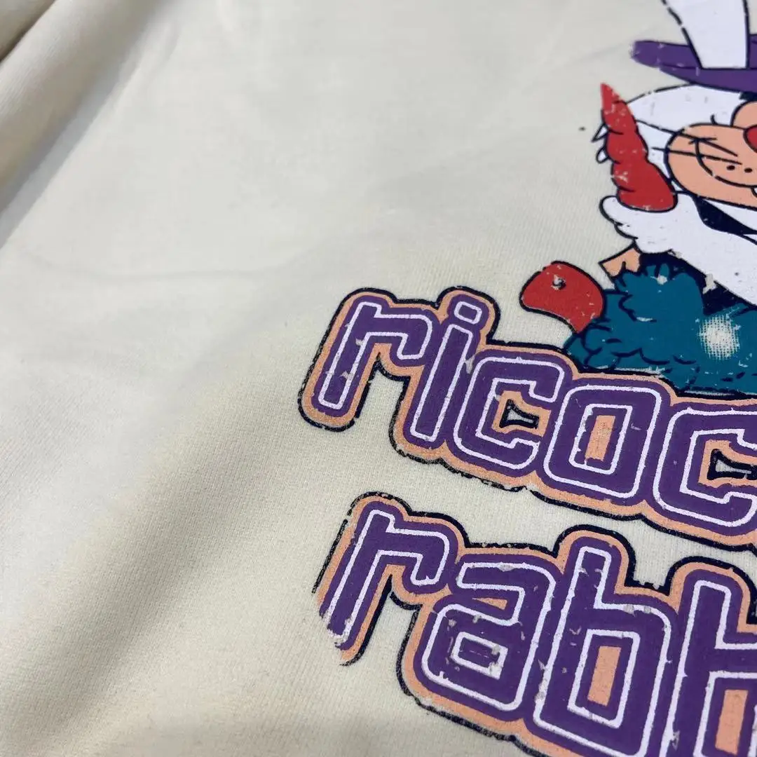 

2021 Cartoon Radish Rabbit Printed Plush Sweater Composite Baby Cashmere Lazy Style Loose Sweater